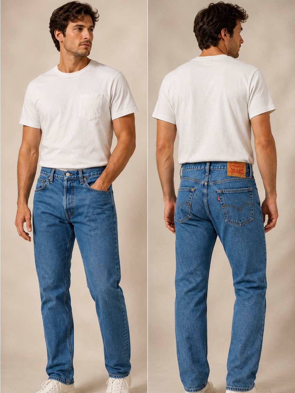 Y2K Levi's 501 Mens Button Fly Straight Leg Medium Wash Denim Jeans 36 x 34